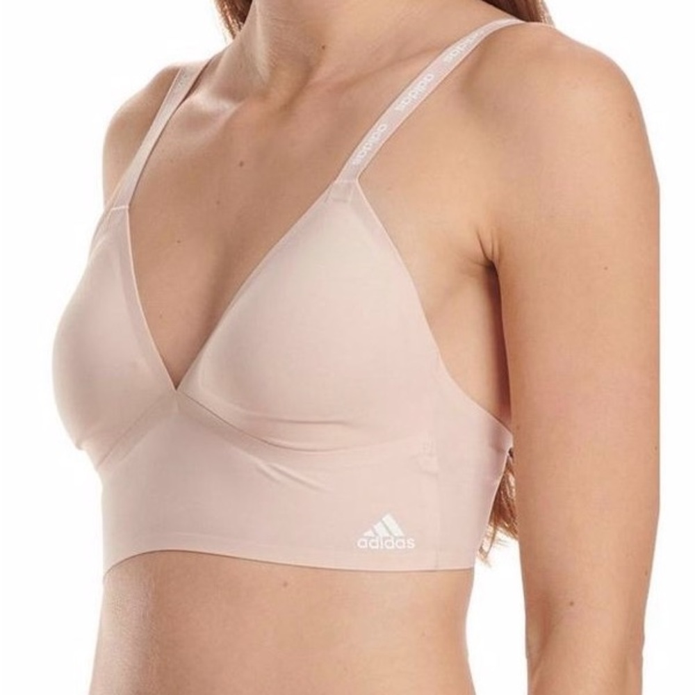 Adidas SET of 2 Active Micro Flex Seamless Long Line Bralettes Peach Black XL - Picture 8 of 8